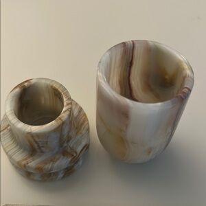 Unique gift!! Elegant Onyx Marble Patterned Stone picks/match/pin holder